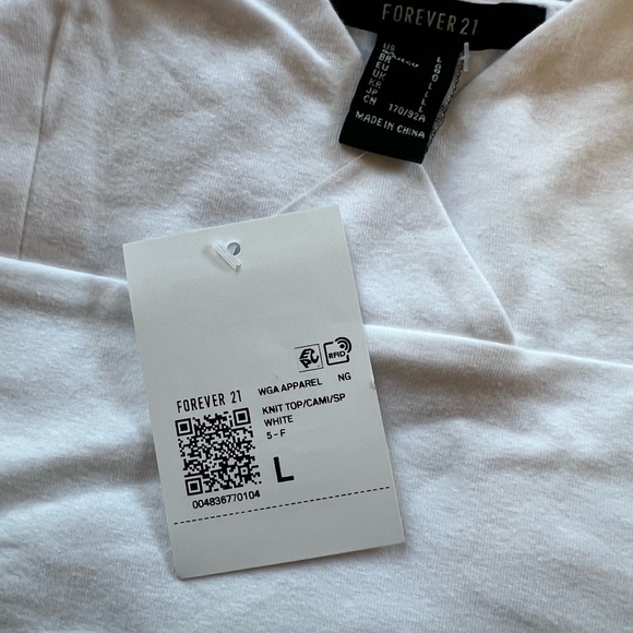 Surplice Cropped Cami - White, Size L (new with tags) - Picture 3 of 4